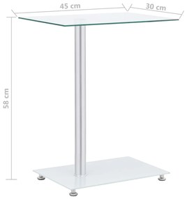 vidaXL Τραπέζι Βοηθητικό Σχήμα «U» Διαφανές 45x30x58 εκ. Ψημένο Γυαλί