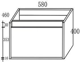 Σετ Επίπλου Mπάνιου REA 60 Capuccono 60x47x135 εκ.