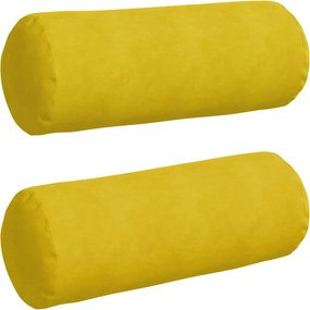 vidaXL Μαξιλάρια Στήριγμα 2 pcs Κίτρινο Ø 25 x 70 cm
