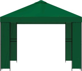 vidaXL Κιόσκι 3 x 3 m Πράσινο Πολυεστέρας και Χάλυβας 190 gsm