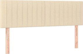 vidaXL Κρεβάτι Boxspring με Στρώμα Κρεμ 140x190 εκ. Υφασμάτινο