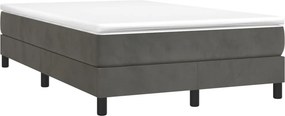 vidaXL Κρεβάτι Boxspring με Στρώμα Σκούρο Γκρι 120x200 εκ. Βελούδινο