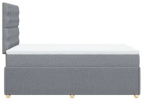 vidaXL Κρεβάτι Boxspring με Στρώμα Ανοιχτό Γκρι 120x190 εκ. Υφασμάτινο