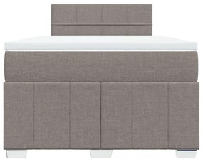 Κρεβάτι Boxspring με Στρώμα Taupe 120x200 εκ. Υφασμάτινο - Μπεζ-Γκρι