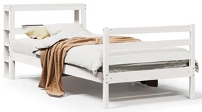 vidaXL Σκελετός Κρεβ. Χωρίς Στρώμα Λευκό 75x190 εκ Μασίφ Πεύκο