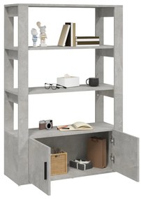 vidaXL Ντουλάπι Γκρι Σκυροδέματος 80x30x119,5 εκ. Επεξεργασμένο Ξύλο