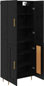 vidaXL Highboard Μαύρη Οξυά 69,5 x 34 x 180 εκ. Επεξεργασμένο ξύλο