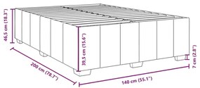 Σκελετός Κρεβατιού Χωρίς Στρώμα Μαύρο 140x200 εκ.Υφασμάτινο - Μαύρο