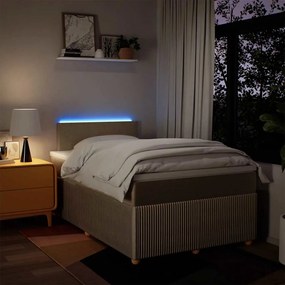 vidaXL Κρεβάτι Boxspring με Στρώμα Κρεμ 120x200 εκ. Υφασμάτινο