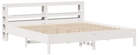 vidaXL Σκελετός Κρεβ. Χωρίς Στρώμα Λευκό 180x200 εκ Μασίφ Πεύκο