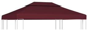 vidaXL Κάλυμμα για Κιόσκι 2 Επιπέδων Μπορντό 4 x 3 μ. 310 γρ./μ²