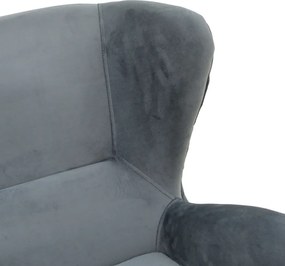 Πολυθρόνα Regalo pakoworld βελούδο σε ανθρακί απόχρωση 75x88x85εκ