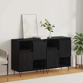 vidaXL Πλαϊνό γραφείο 2 pcs Μαύρη Οξυά 60 x 35 x 70 cm