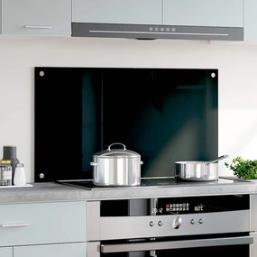 vidaXL Πλάτη Κουζίνας Μαύρη 90 x 50 εκ. από Ψημένο Γυαλί
