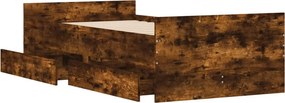 vidaXL Πλαίσιο Κρεβατιού Με Συρτάρια Δρυς 75x190 εκ Small Single