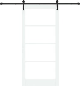 vidaXL Συρόμενη Πόρτα Λευκό και Μαύρο 93 x 202 cm