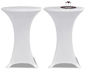 vidaXL Καλύμματα Τραπεζιού Ελαστικά 4 τεμ. Λευκά Ø 60 εκ.