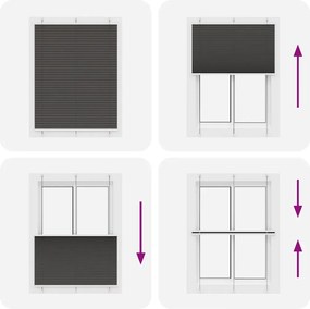 vidaXL Πλισέ περσίδα Μαύρο 105x100 cm Πλάτος υφάσματος 104,4 cm