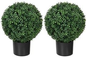 Τεχνητό φυτό HOMCOM, πυξάρι, σφαιρικό, 52x40 εκ., πράσινο