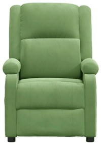 vidaXL Πολυθρόνα Μασάζ Ανοιχτό Πράσινο Βελούδινη