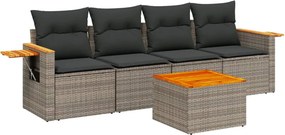 vidaXL Patio Sofa Set 4-θέσια Grey