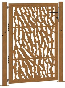 vidaXL Πύλη κήπου 105x130 cm από διαβρωμένο χάλυβα με σχεδιασμό ίχνους