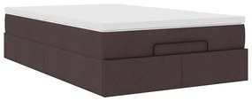 Οθωμανικό κρεβάτι με στρώμα Σκούρο καφέ 120x190 cm Ύφασμα 3311095