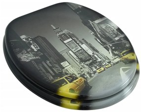 vidaXL Κάλυμμα Λεκάνης Σχέδιο Νέα Υόρκη με Καπάκι από MDF