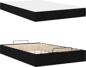 vidaXL Σκελετός κρεβατιού με στρώμα 2 pcs Μαύρο ύφασμα
