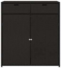vidaXL Ντουλάπι Αποθήκευσης Κήπου Μαύρο 105x55x113 εκ. από Συνθ. Ρατάν