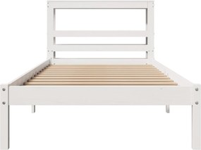 vidaXL Σκελετός Κρεβατιού Χωρίς Στρώμα Λευκό 100x200 εκ. Μασίφ Πεύκο