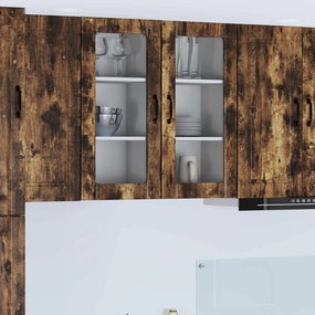 vidaXL Ραφιέρα τοίχου PORTO 2 pcs Καπνιστό Δρύς Επεξεργασμένο Ξύλο