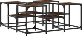 vidaXL Τραπεζάκι Σαλονιού Καπνιστή Δρυς 91x91x40 εκ. Επεξεργασμ. Ξύλο