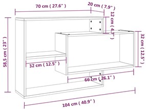 Ράφι Τοίχου Καπνιστή Δρυς 104 x 20 x 58,5 εκ. από Επεξεργ. Ξύλο - Καφέ