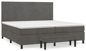 ΚΡΕΒΑΤΙ BOXSPRING ΜΕ ΣΤΡΩΜΑ ΣΚΟΥΡΟ ΓΚΡΙ 200X200 ΕΚ. ΒΕΛΟΥΔΙΝΟ 3137744