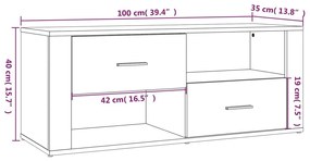 Έπιπλο Τηλεόρασης Γκρι Sonoma 100x35x40 εκ. από Επεξεργ. Ξύλο - Γκρι