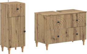 vidaXL Σετ Ντουλαπιών Μπάνιου 2 Τεμαχίων ALKMAAR Artisan Δρυς