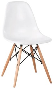 ART Wood Καρέκλα Τραπεζαρίας - Κουζίνας, Πόδια Οξιά, Κάθισμα PP Άσπρο - 1 Step K/D  46x52x82cm [-Φυσικό/Άσπρο-] [-Ξύλο/PP - PC - ABS-] ΕΜ123,1W