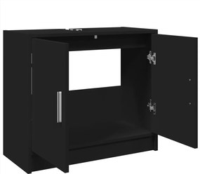 vidaXL Ντουλάπι Νιπτήρα Μαύρο 63x29x55 εκ. Επεξεργασμένο Ξύλο