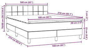 Κρεβάτι Boxspring με Στρώμα Μαύρο 160x210 εκ. Βελούδινο - Μαύρο