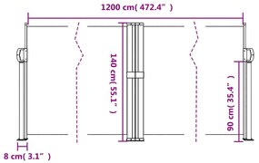 ΔΙΑΧΩΡΙΣΤΙΚΟ ΒΕΡΑΝΤΑΣ ΣΥΡΟΜΕΝΟ ΜΑΥΡΟ 140 X 1200 ΕΚ. 4004804