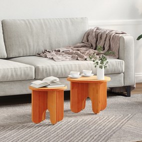 vidaXL Σετ Τραπεζιού Για Καφέ 2 pcs Καφέ κεριού 39.5 x 39.5 x 30 εκ.
