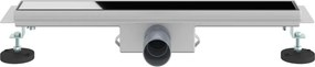 vidaXL Εκροή ντους με γυάλινη επικάλυψη Μαύρο 50 cm