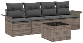 vidaXL Σετ Καναπέ Κήπου με μαξιλάρι 5 pcs Γκρι 55 x 55 x 37 εκ