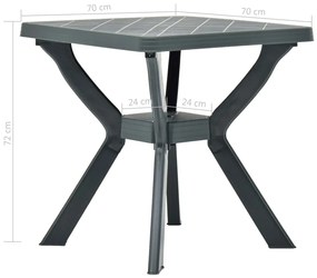 vidaXL Τραπέζι Bistro Ανθρακί 70 x 70 x 72 εκ. Πλαστικό