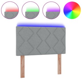 vidaXL LED Προσκέφαλο Σχεδίαση Διαμαντιών Ανοιχτό Γκρι 90 εκ Υφασμάτινο