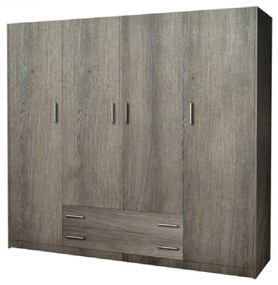 SARFURNITURE Ντουλάπα τετράφυλλη 200x180x60 σταχτί SAR-112129