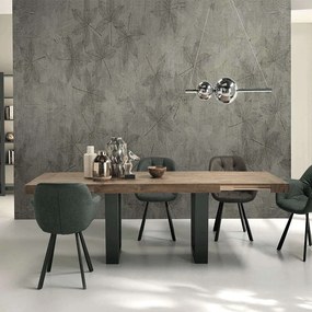 Τραπέζι Επεκτεινόμενο Divo 160x90x76cm Anthracite-Teak Capodarte