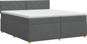 vidaXL Κρεβάτι box spring με στρώμα Σκούρο Γκρι 200 x 200 cm Ύφασμα