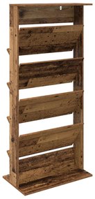 vidaXL Ράφι Περιοδικών Παλιό ξύλο 70 x 41 x 156 εκ. Επεξεργασμένο ξύλο